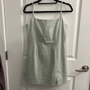 Gingham green mini dress
